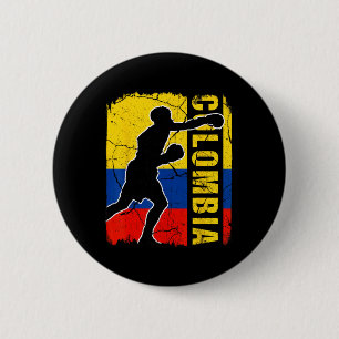 Colombian Boxing Team Colombia Flag Boxing Gloves  6 Cm Round Badge