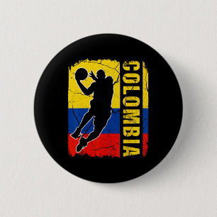 Colombian Bysketbyll Player Colombia Flag Bysketby 6 Cm Round Badge