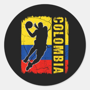 Colombian Bysketbyll Player Colombia Flag Bysketby Classic Round Sticker