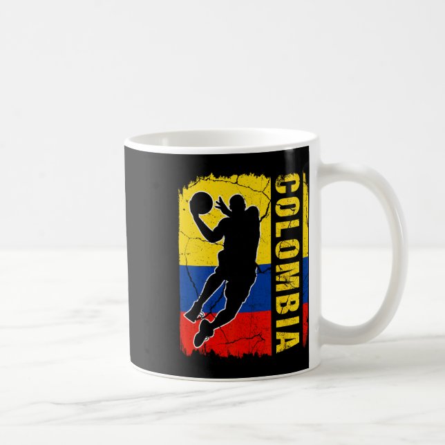 Colombian Bysketbyll Player Colombia Flag Bysketby Coffee Mug (Right)