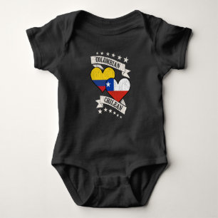 Colombian Chilean Heart Flags Colombia Chile Baby Bodysuit