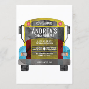 Colombian Chiva Rumbera Pachangera Party Bus Invitation