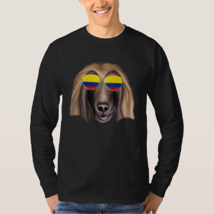 Colombian Flag Afghan Hound Dog Colombia Pocket T-Shirt