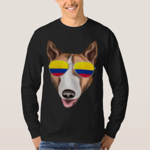 Colombian Flag Bull Terrier Dog Colombia Pocket T-Shirt