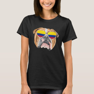 Colombian Flag Bulldog Dog Colombia Pocket T-Shirt