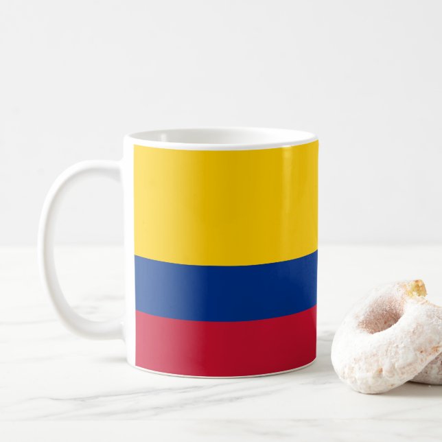 Colombian flag coffee mug (With Donut)