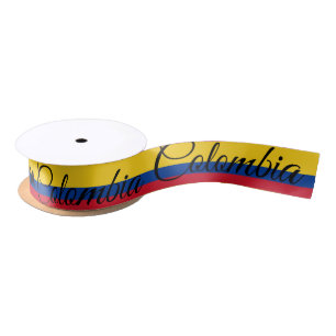 Colombian Flag & Colombia travel, holiday / sports Satin Ribbon