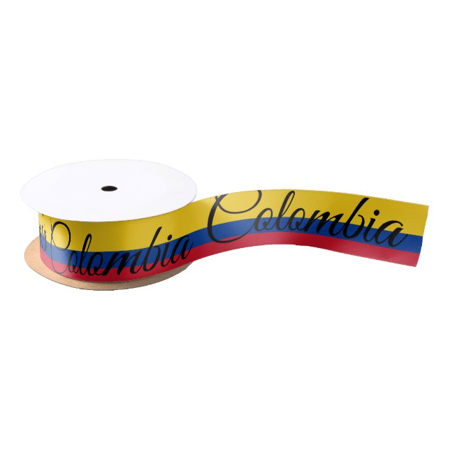 Colombian Flag & Colombia travel, holiday / sports Satin Ribbon (Spool)