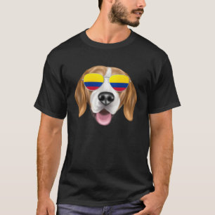 Colombian Flag Harrier Dog Colombia Pocket T-Shirt