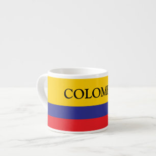 Colombian flag personalised espresso coffee cup