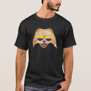 Colombian Flag Pomeranian Dog Colombia Pocket T-Shirt