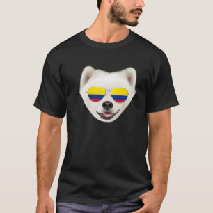 Colombian Flag Samoyed Dog Colombia Pocket T-Shirt
