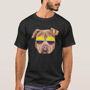 Colombian Flag Usa Staffordshire Terrier Dog Colom T-Shirt