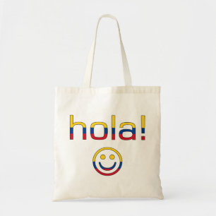 Colombian Gifts : Hello / Hola Face Tote Bag