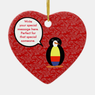 Colombian Holiday Mr. Penguin Ceramic Tree Decoration