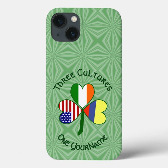 Colombian Irish USA Flags Shamrock Personalised  Case-Mate iPhone Case (Back)