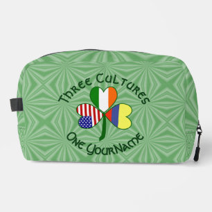 Colombian Irish USA Flags Shamrock Personalised Dopp Kit