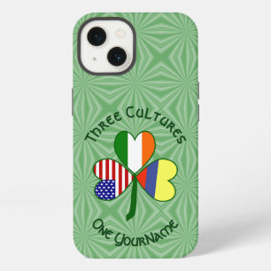 Colombian Irish USA Flags Shamrock Personalised iPhone 13 Case