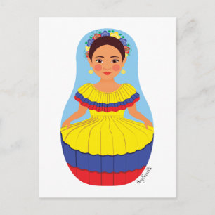 Colombian Matryoshka Postcard
