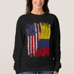 COLOMBIAN ROOTS Half American Flag COLOMBIA Sweatshirt