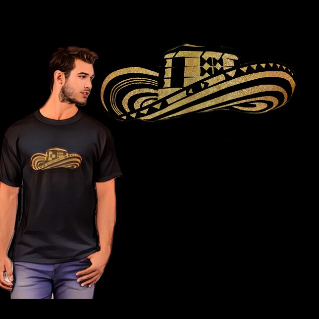 Colombian Sombrero Vueltiao in Gold Leaf T-Shirt (Creator Uploaded)