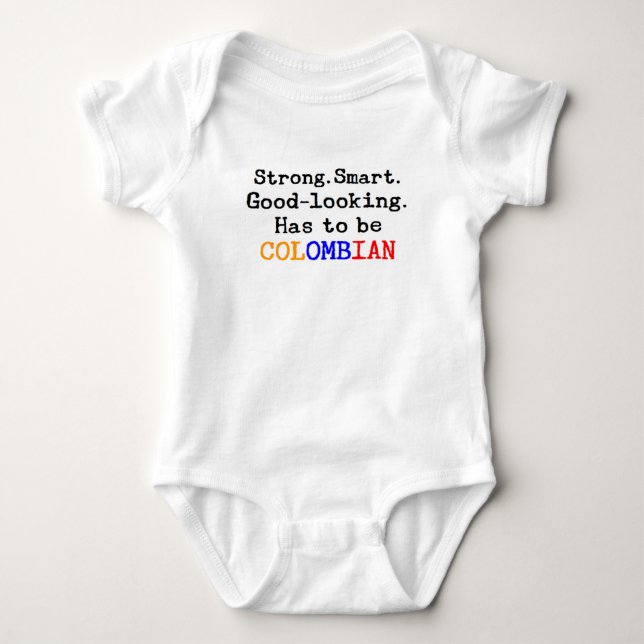 colombian strong baby bodysuit (Front)