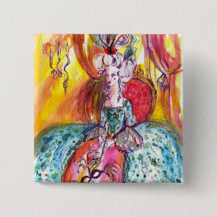 COLOMBINA / VENETIAN MASQUERADE MASKS 15 CM SQUARE BADGE