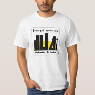 Colombo Sri Lanka skyline graphic in Sinhala T-Shirt