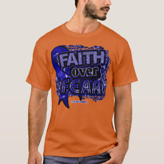 Colon awareness Ribbon Faith Over Fear Leopard Gif T-Shirt