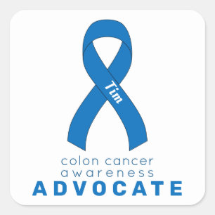 Colon Cancer Advocate White Square Sticker