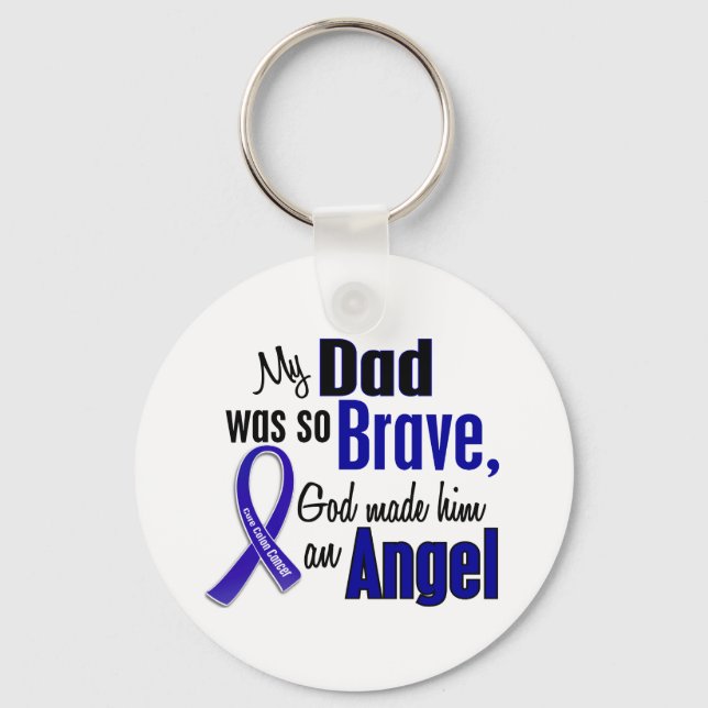 Colon Cancer ANGEL 1 Dad Key Ring (Front)