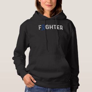 Colon Cancer Awareness Blue Ribbon Fighter  Hoodie