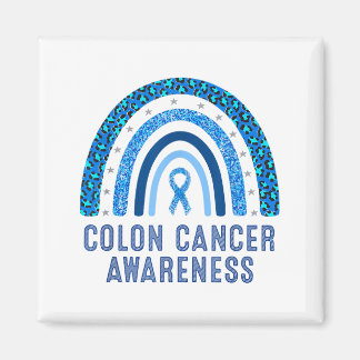 Colon Cancer Awareness Blue Ribbon Illustration Magnet