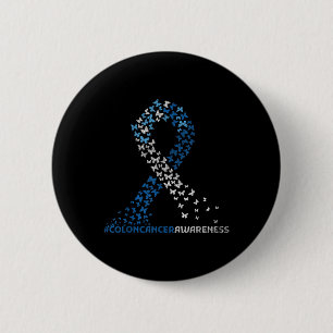 Colon Cancer Awareness Colonoscopy Blue Ribbon 6 Cm Round Badge