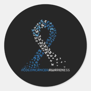 Colon Cancer Awareness Colonoscopy Blue Ribbon Classic Round Sticker