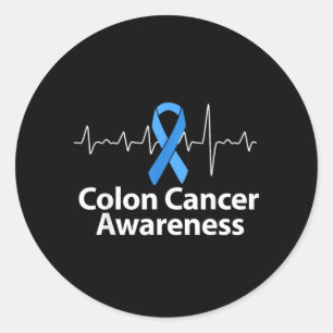 Colon Cancer Awareness Colourectal Cancer Month Classic Round Sticker
