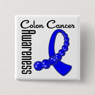 Colon Cancer Awareness Gemstone Ribbon 15 Cm Square Badge