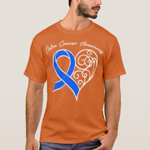 Colon Cancer Awareness Heart Ribbon Gift Valentine T-Shirt