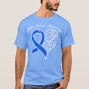 Colon Cancer Awareness Heart Ribbon Gift Valentine T-Shirt