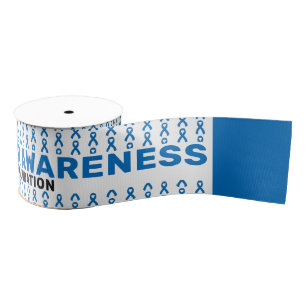 Colon Cancer Awareness Pattern Ribbon Grosgrain Ribbon