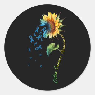 Colon Cancer Awareness Suower Classic Round Sticker