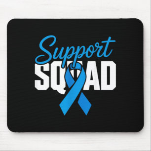 Colon Cancer Awareness Support Squad Blue Ribbon Mouse Pad