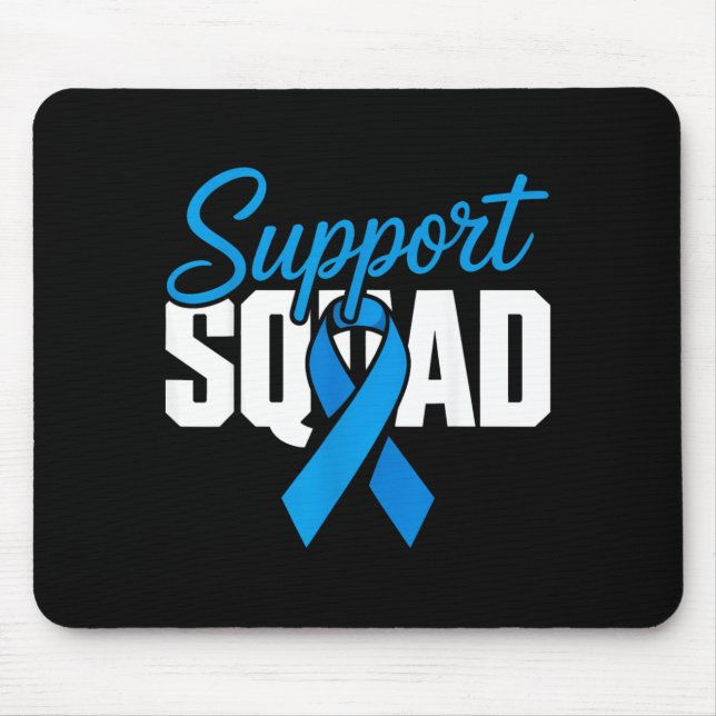 Colon Cancer Awareness Support Squad Blue Ribbon Mouse Pad (Front)