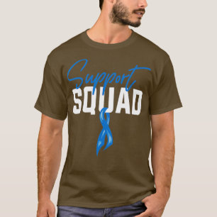 Colon Cancer Awareness Support Squad Blue Ribbon T-Shirt