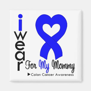 Colon Cancer Blue Heart Ribbon For My Mummy Magnet