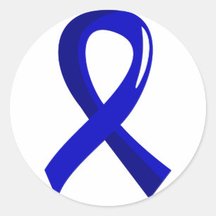 Colon Cancer Blue Ribbon 3 Classic Round Sticker