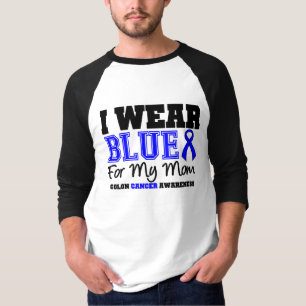 Colon Cancer Blue Ribbon For My Mum (Sporty) T-Shirt