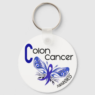 Colon Cancer BUTTERFLY 3 Key Ring