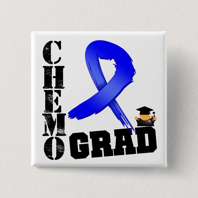 Colon Cancer Chemo Grad 15 Cm Square Badge (Front)