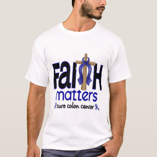 Colon Cancer Faith Matters Cross 1 T-Shirt